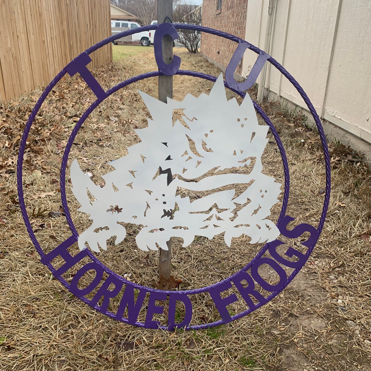 12",18",24",32",36" TCU HORNED FROGS CUSTOM METAL VINTAGE CRAFT TEAM SIGN HANDMADE