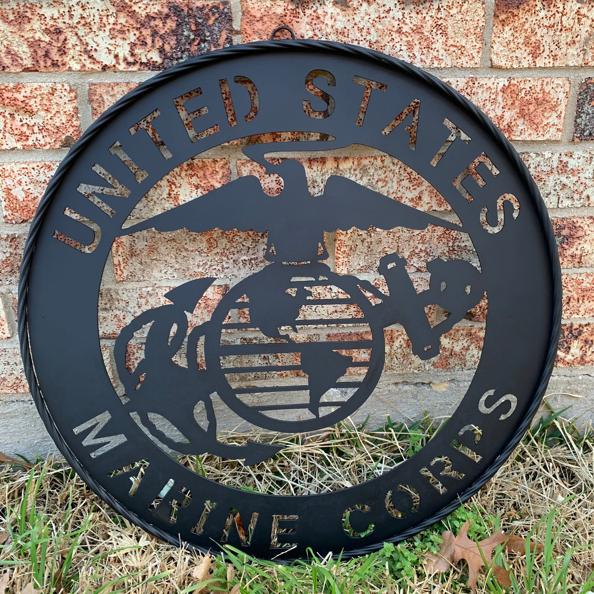 #EH10866 US MARINE CORPS 18",24",32" MILITARY LASERCUT CUSTOM BLACK METAL VINTAGE CRAFT SIGN WESTERN HOME DECOR HANDMADE