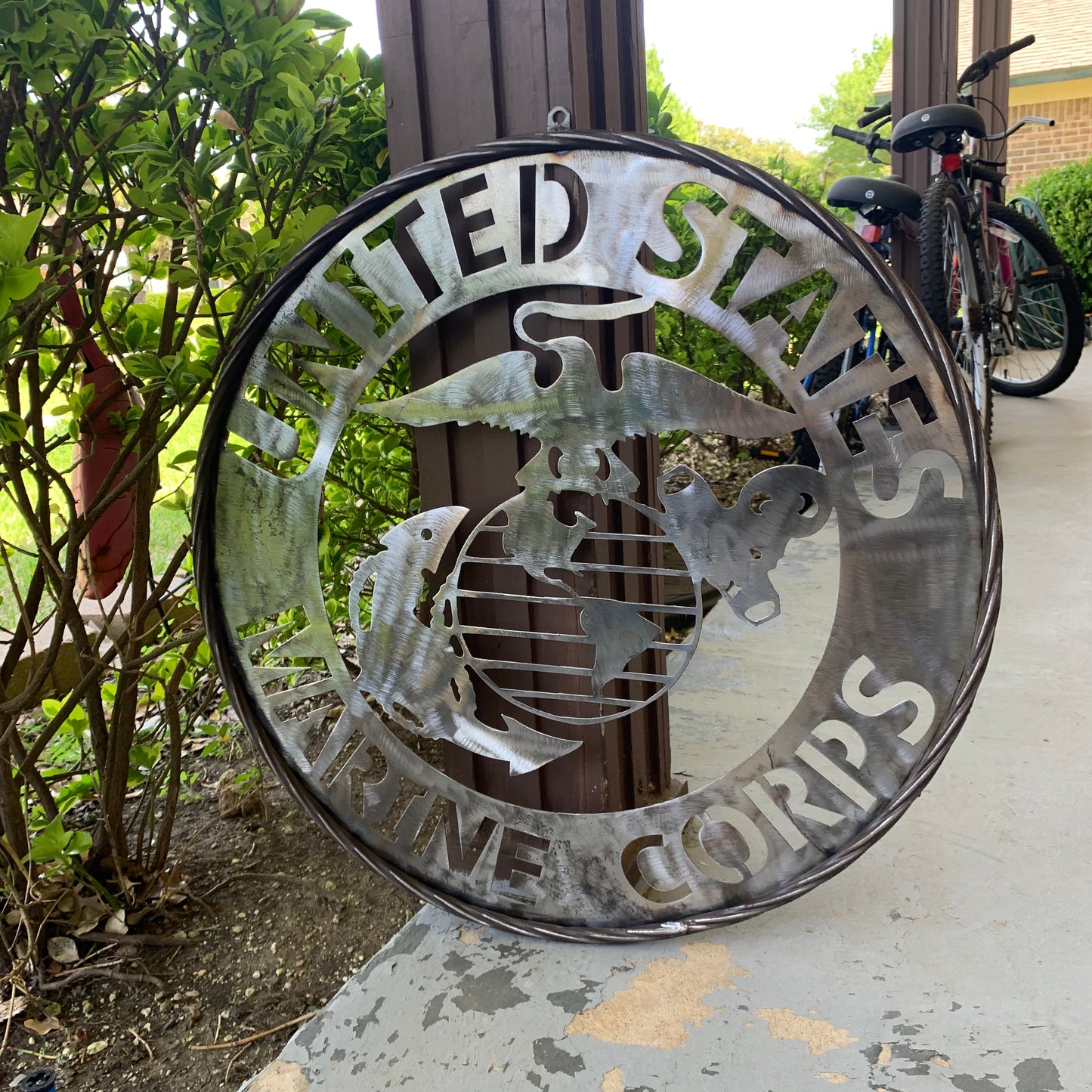 24" US MARINE CORPS MILITARY LASERCUT RAW METAL WALL ART WESTERN HOME DECOR HANDMADE NO PAINT