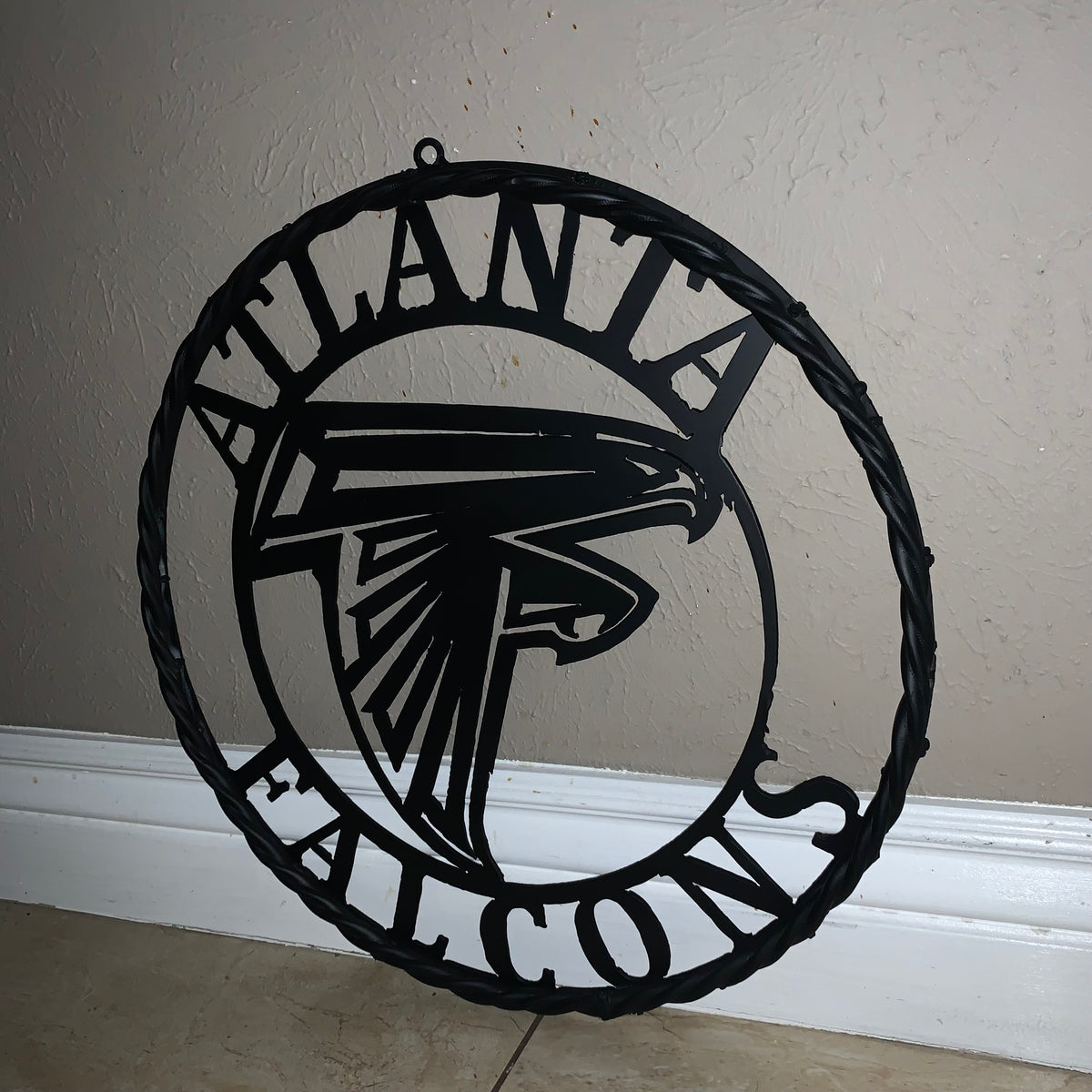 12",18",24",32",36" ATLANTA FALCONS BLACK METAL CUSTOM METAL VINTAGE CRAFT SIGN FOOTBALL TEAM WESTERN HOME DECOR HANDMADE