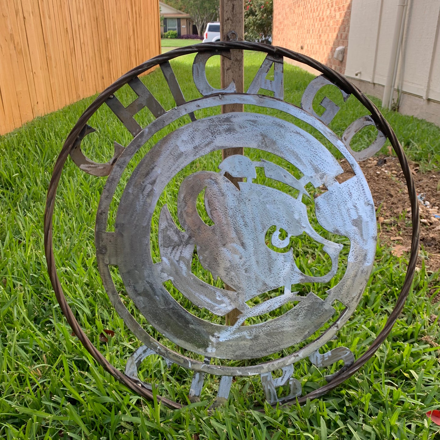 12", 18", 24", 32" CHICAGO CUBS CUSTOM RAW METAL VINTAGE CRAFT TEAM SPORTS SIGN HANDMADE
