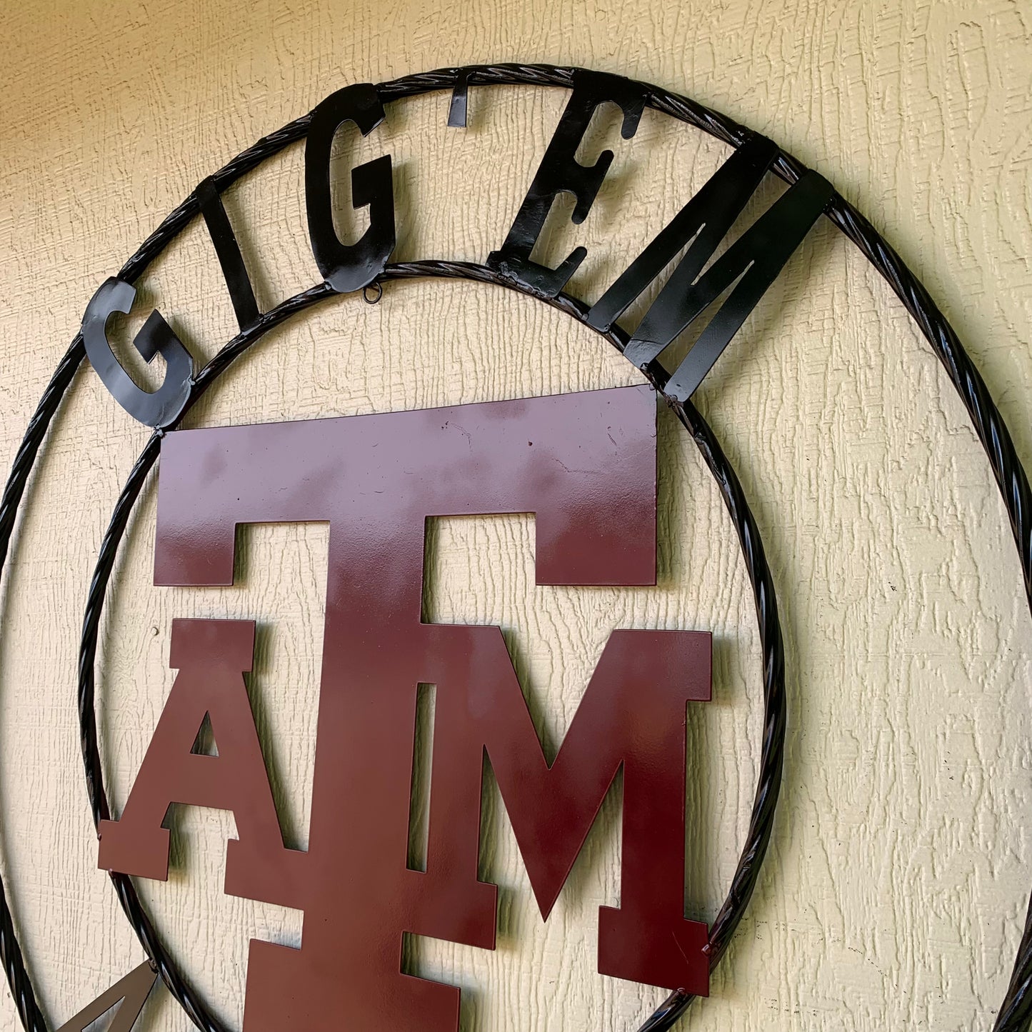 GIGEM AGGIES CUSTOM METAL VINTAGE CRAFT SIGN TEAM WESTERN HOME DECOR HANDMADE