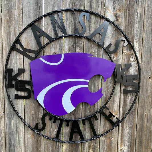 KANSAS STATE CUSTOM METAL VINTAGE CRAFT SIGN WALL ART TEAM SIGN HANDMADE #EH12127