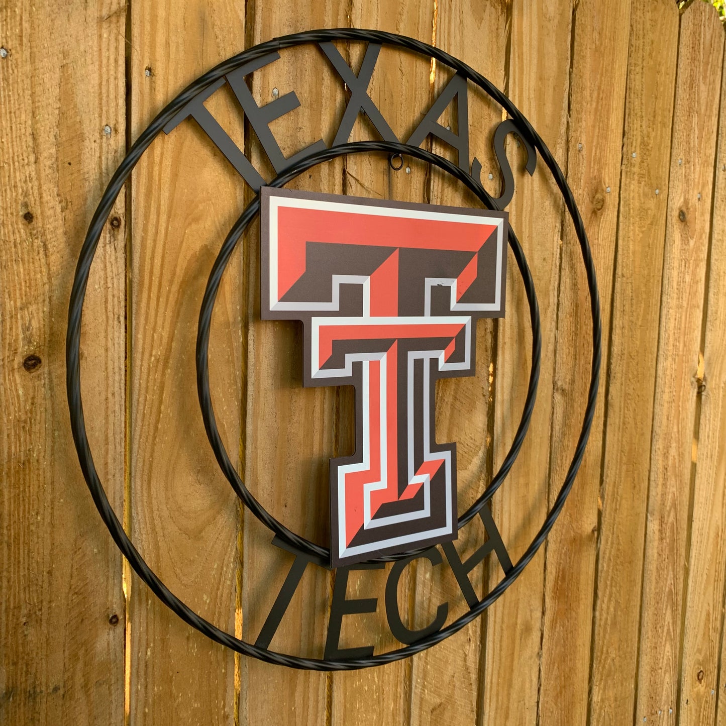 18",24" TEXAS TECH CUSTOM METAL VINTAGE CRAFT SIGN WESTERN HOME DECOR