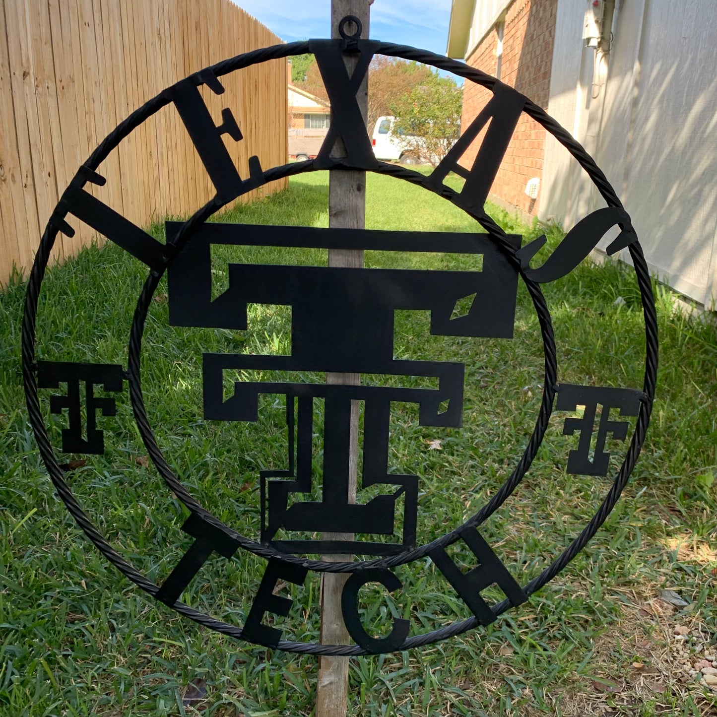TEXAS TECH RUSTIC BLACK CUSTOM METAL VINTAGE CRAFT WESTERN HOME DECOR HANDMADE