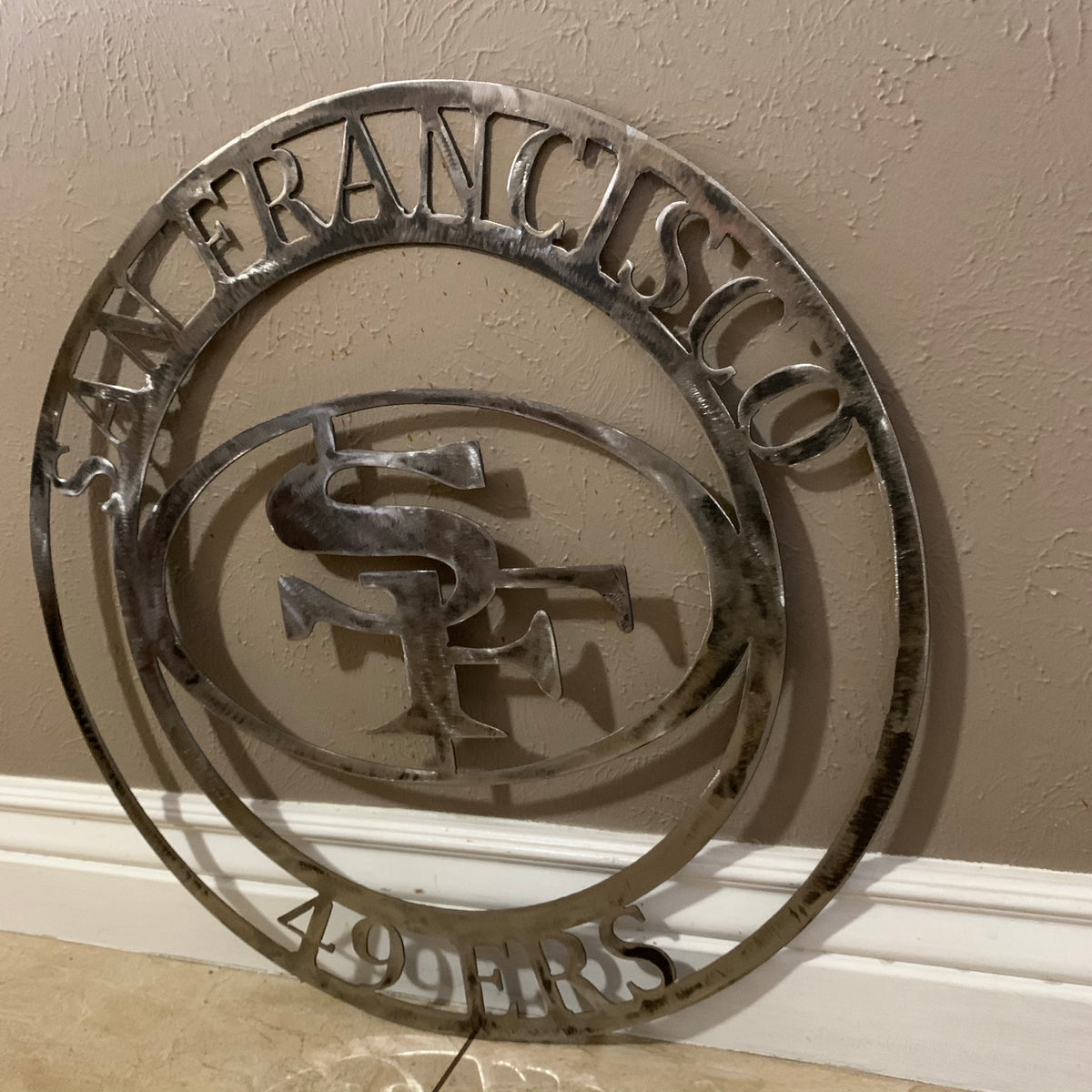 SAN FRANCISCO 49ERS METAL CUSTOM VINTAGE RAW METAL CRAFT TEAM SIGN HANDMADE 12",18",24",32",36",40",50"