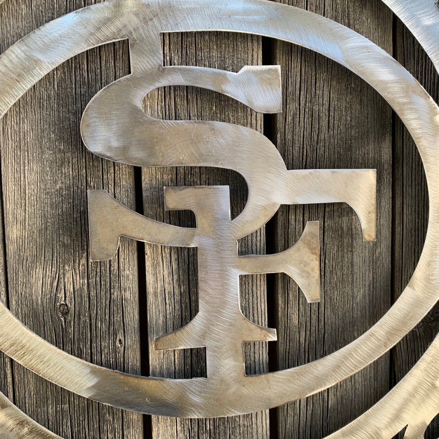 SAN FRANCISCO 49ERS METAL CUSTOM VINTAGE RAW METAL CRAFT TEAM SIGN HANDMADE 12",18",24",32",36",40",50"