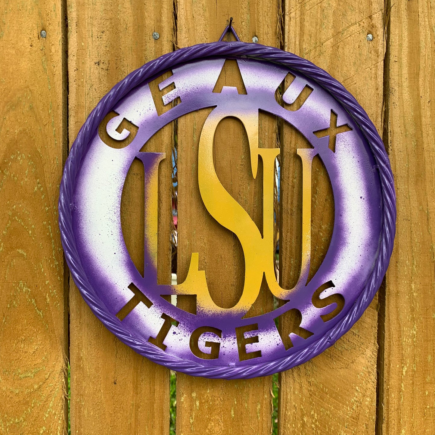 12",18",24",32" LSU GEAUX TIGERS CUSTOM METAL VINTAGE CRAFT SIGN TEAM WALL ART WESTERN HOME DECOR