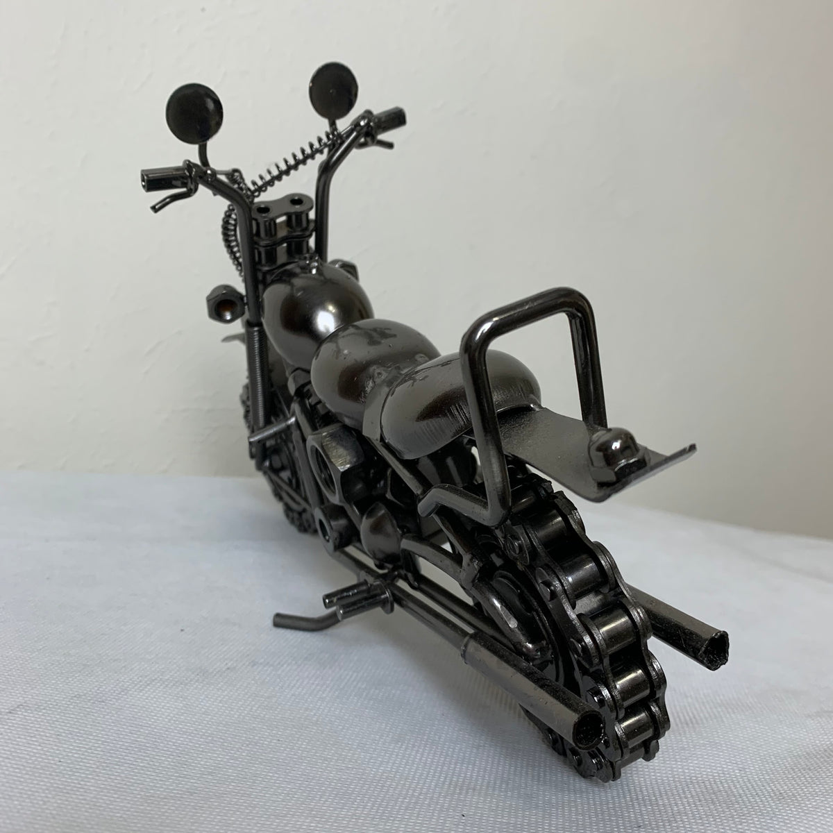 12" HARLEY STYLE MOTORCYCLE GUN METAL WESTERN HOME BAR DECOR NEW