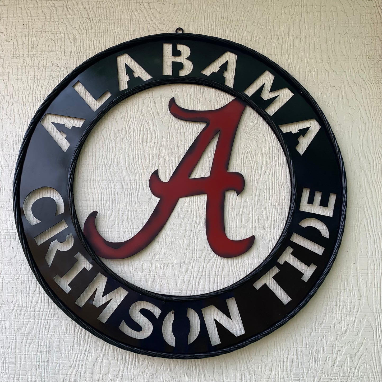 ALABAMA CRIMSON TIDE WIDE BAND RING CUSTOM METAL VINTAGE SIGN TEAM SPORTS HANDMADE
