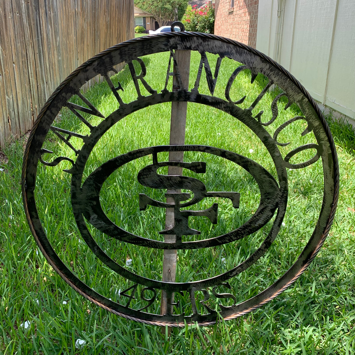 SAN FRANCISCO 49ERS METAL CUSTOM VINTAGE RAW METAL CRAFT TEAM SIGN HANDMADE 12",18",24",32",36",40",50"
