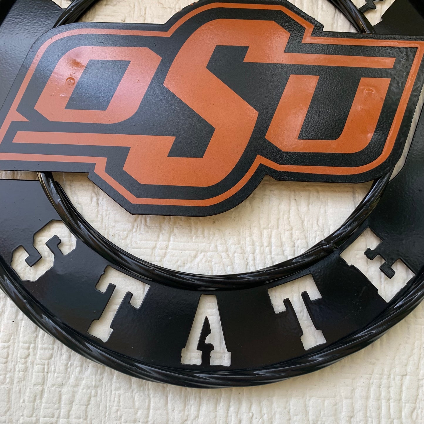 12" OSU OKLAHOMA STATE COWBOYS CUSTOM METAL VINTAGE CRAFT SIGN WESTERN HOME DECOR HANDMADE