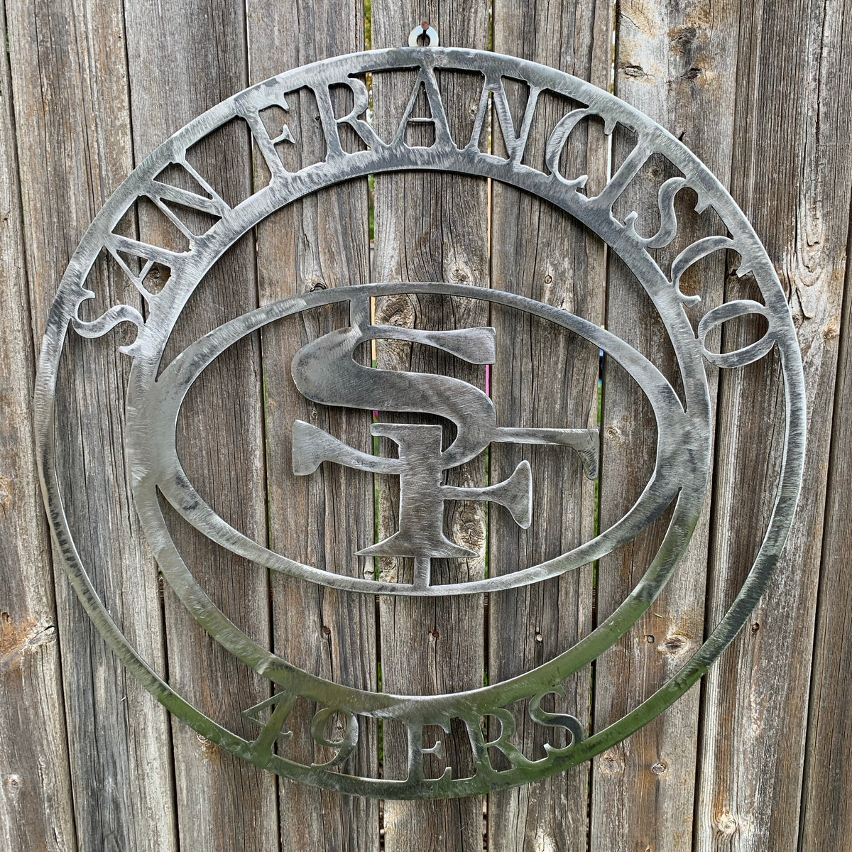 SAN FRANCISCO 49ERS METAL CUSTOM VINTAGE RAW METAL CRAFT TEAM SIGN HANDMADE 12",18",24",32",36",40",50"