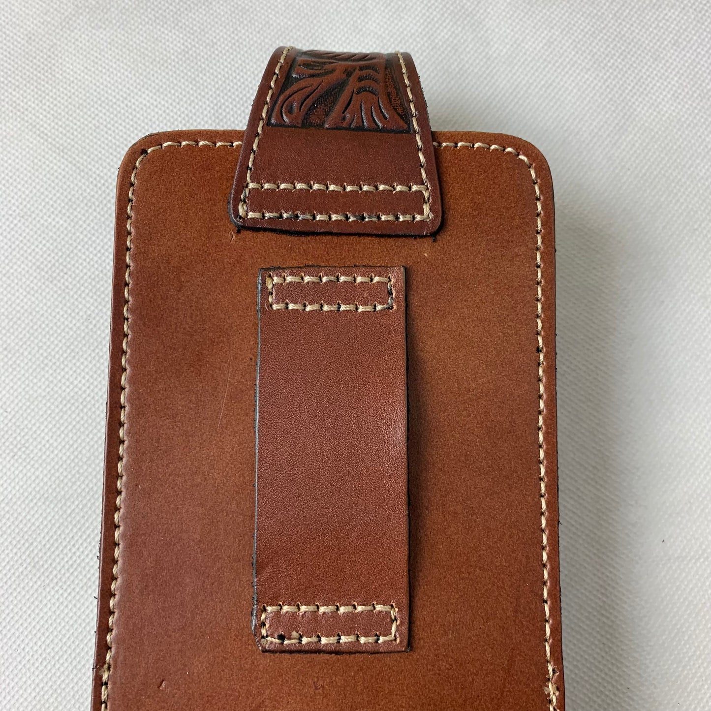 7" COWBOY PRAYER CROSS LEATHER HOLSTER POUCH COFFEE BROWN  LARGE  BELT LOOP HOLSTER CELL PHONE CASE UNIVERSAL OVERSIZE #WS344D--FREE SHIPPING