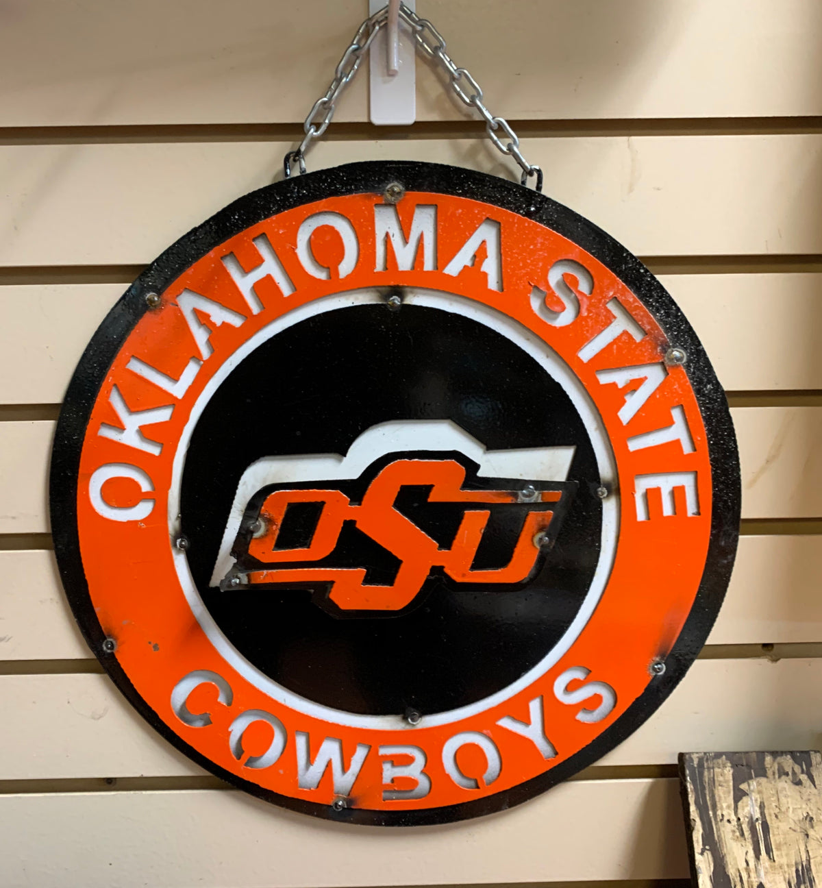 15" SPORTS CUSTOM DISC METAL VINTAGE CRAFT SIGN TEAM ART WESTERN HOME DECOR HANDMADE