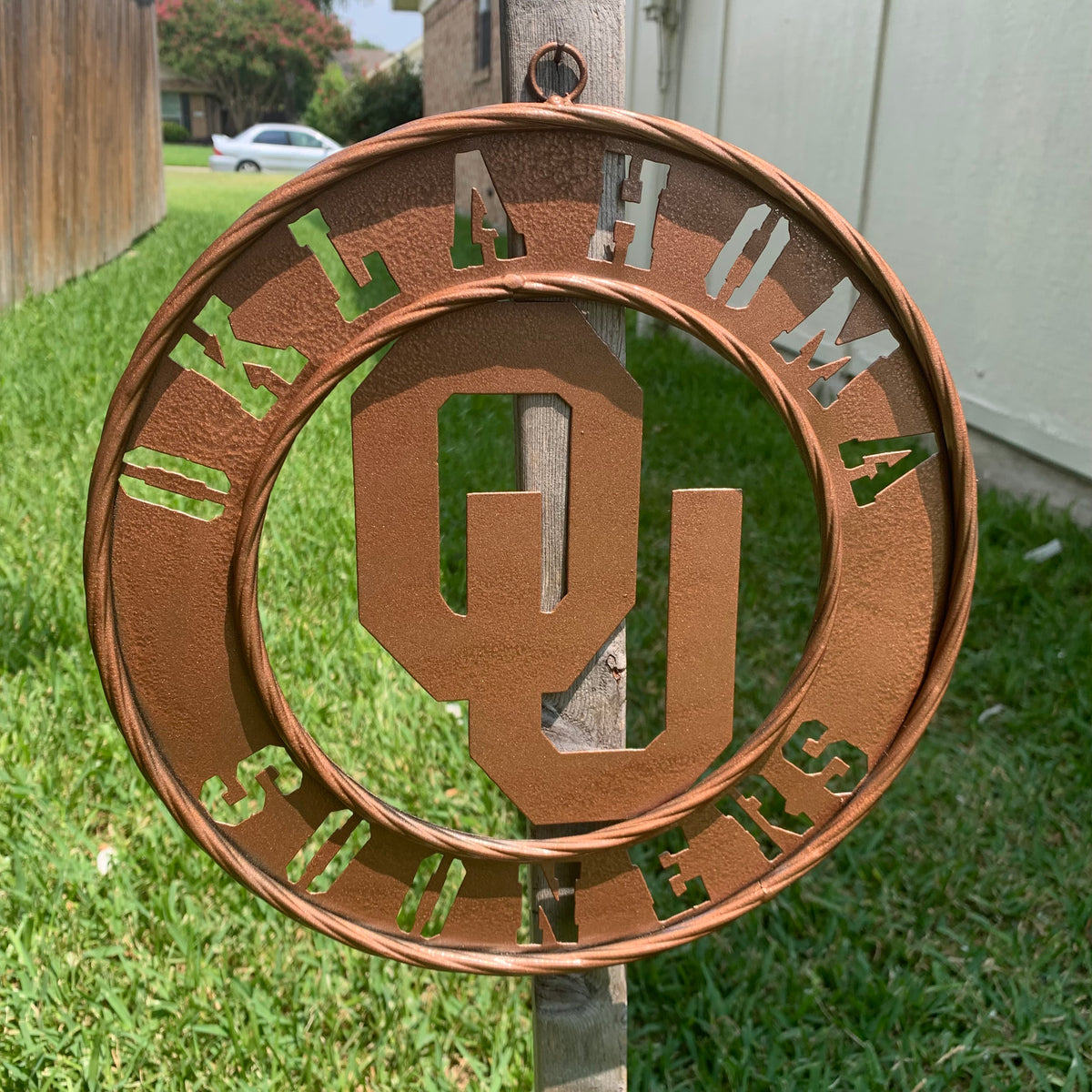 12",18",24",32" OU SOONERS HAMMERED COPPER CUSTOM METAL VINTAGE CRAFT TEAM SIGN HANDMADE CRAFT