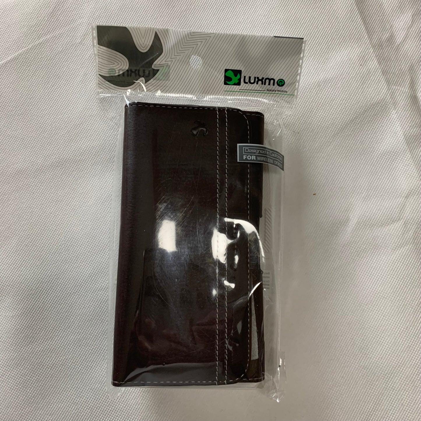 6.6" LUXMO COFFEE BROWN LEATHER EXTRA LARGE POUCH BELT LOOP HOLSTER CELL PHONE CASE UNIVERSAL OVERSIZE #LU20