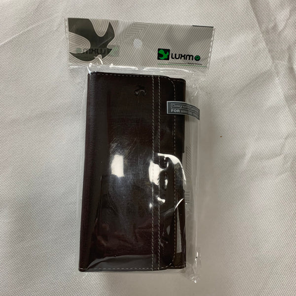 LU20 6.6" LUXMO COFFEE BROWN LEATHER EXTRA LARGE POUCH BELT LOOP HOLSTER CELL PHONE CASE UNIVERSAL OVERSIZE