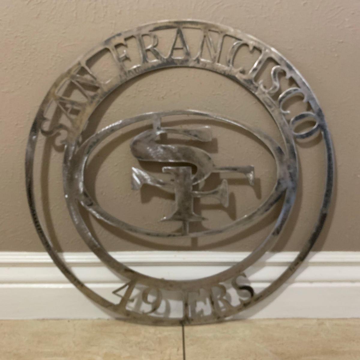 SAN FRANCISCO 49ERS METAL CUSTOM VINTAGE RAW METAL CRAFT TEAM SIGN HANDMADE 12",18",24",32",36",40",50"