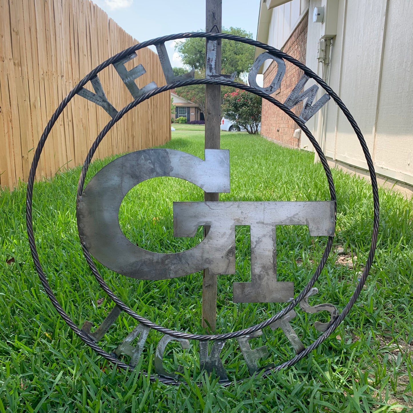 GEORGIA TECH YELLOW JACKETS CUSTOM RAW METAL VINTAGE CRAFT SIGN UNPAINTED HANDMADE 12",18",24",32",36"
