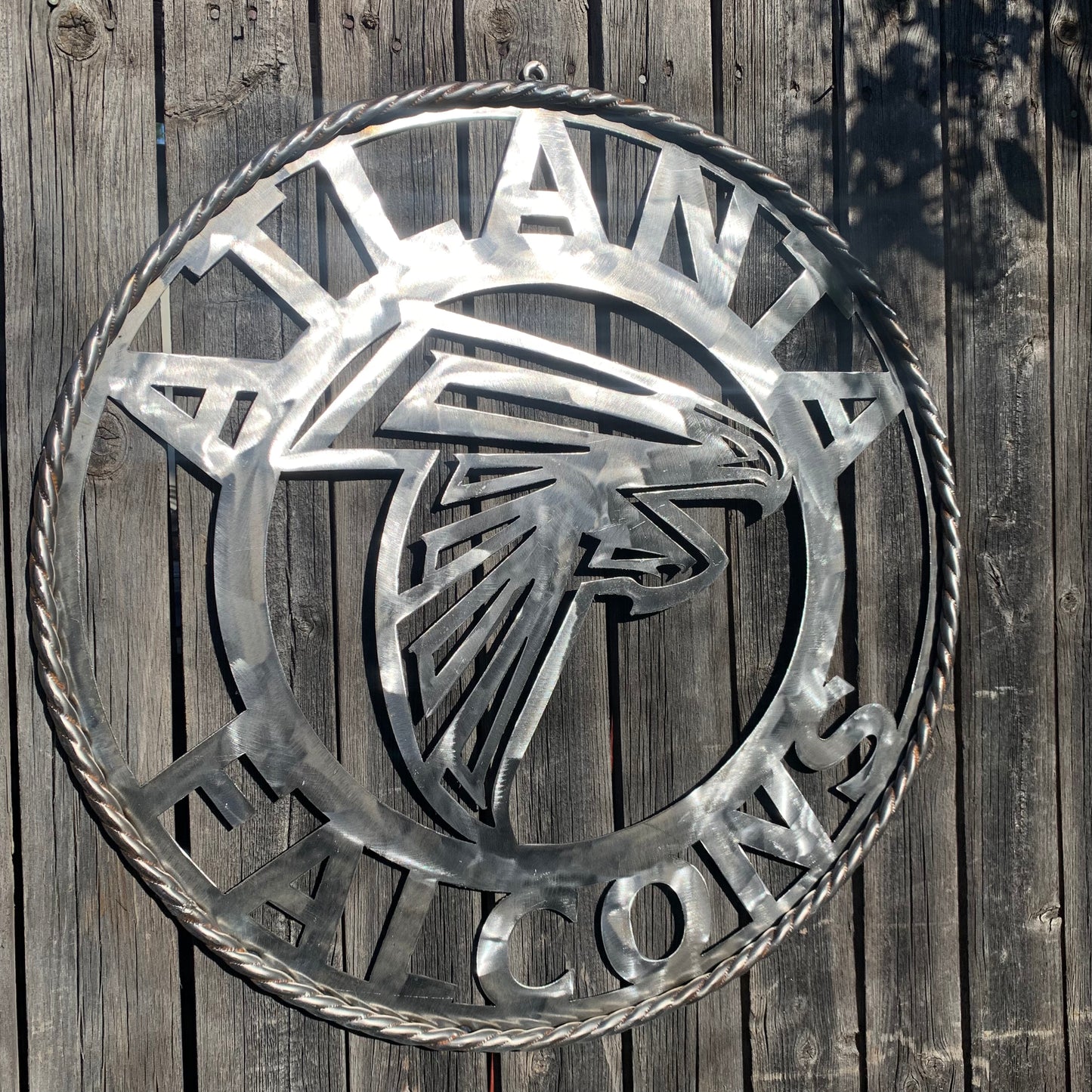 18", 24", 32", 36" ATLANTA FALCONS CUSTOM RAW METAL VINTAGE CRAFT TEAM SIGN HANDMADE