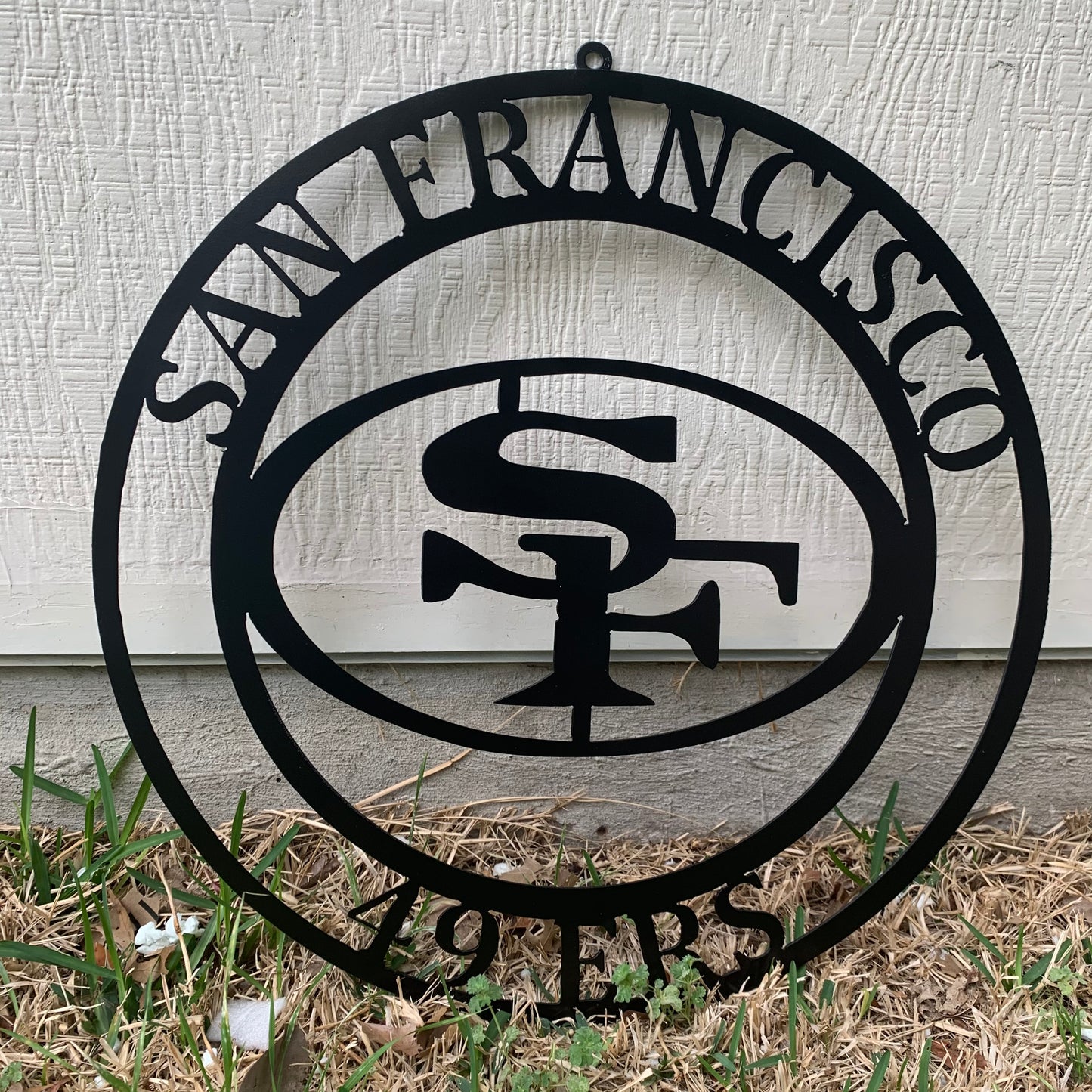 SAN FRANCISCO 49ERS METAL CUSTOM VINTAGE CRAFT TEAM SIGN RUSTIC BLACK HAND MADE IN USA 18",24",36",40",50"