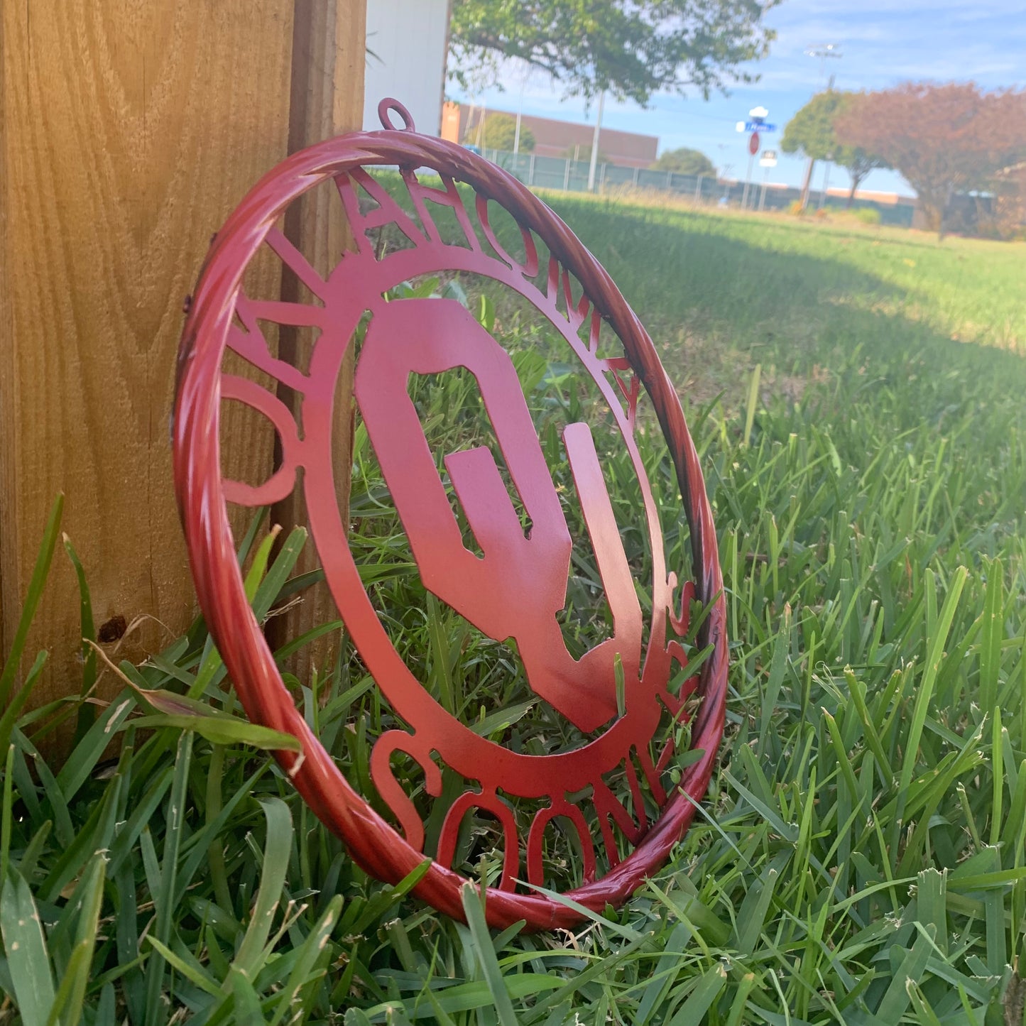 OU OKLAHOMA SOONERS RUSTIC RED METAL CUSTOM VINTAGE CRAFT WALL ART TEAM SIGN HANDMADE 12", 18", 24", 32"
