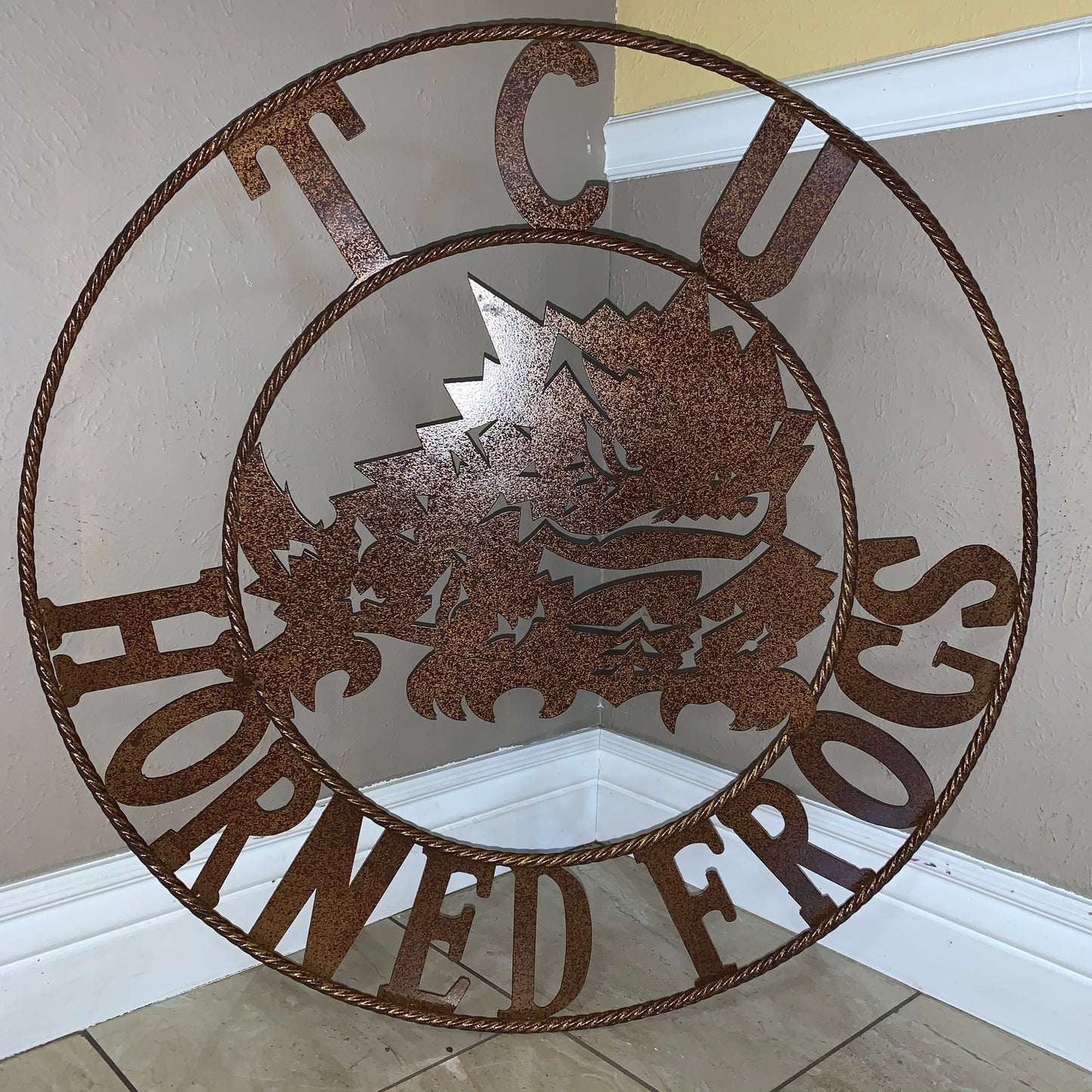 12", 18", 24", 32" TCU HORNED FROGS CUSTOM VINTAGE CRAFT METAL TEAM SIGN HANDMADE
