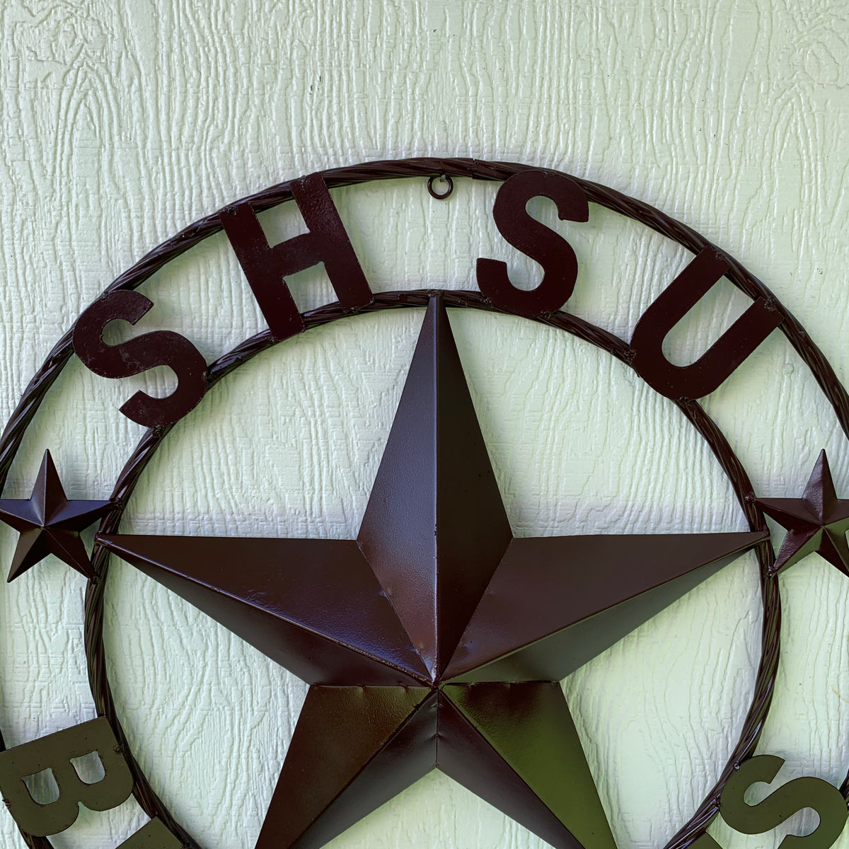 24",32" SHSU SAM HOUSTON BEARKATS RUSTIC DARK BROWN METAL CUSTOM VINTAGE CRAFT RUSTIC BROWN TEAM STAR HANDMADE