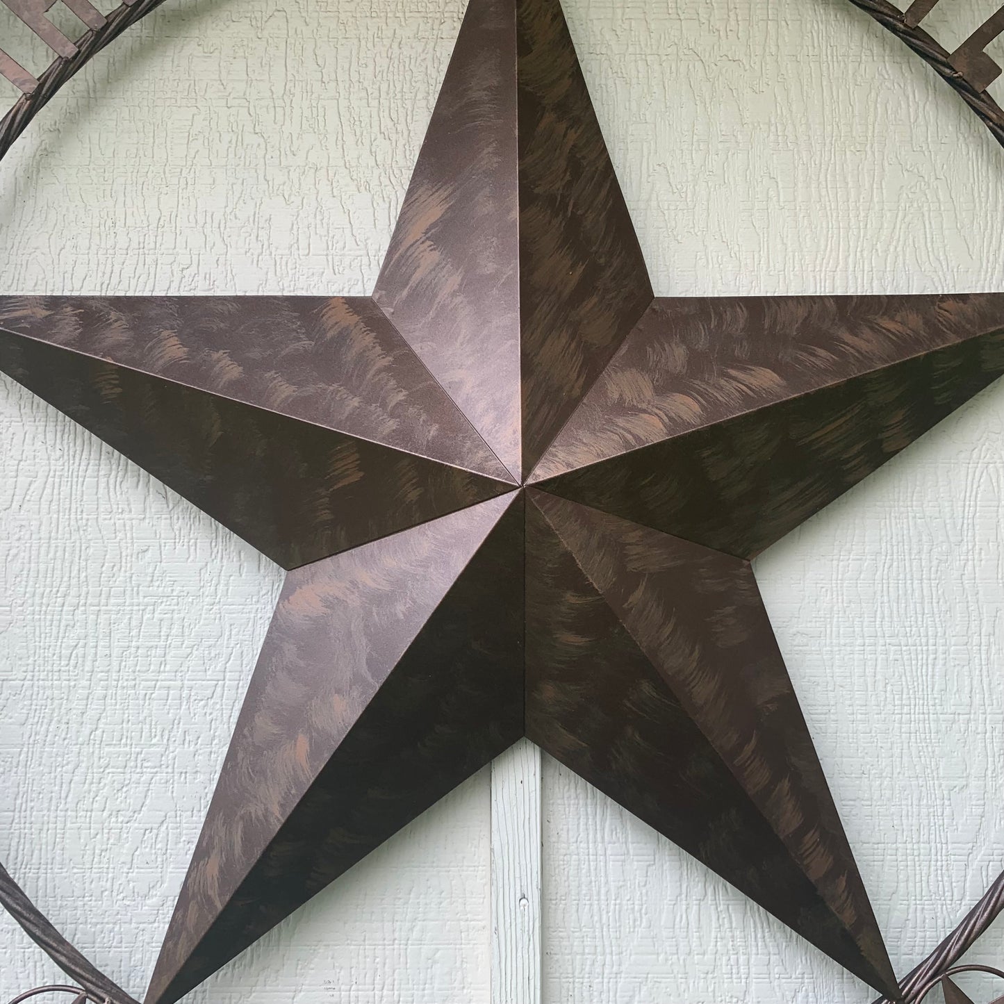 COLOMINA STYLE YOUR CUSTOM NAME BARN STAR BRONZE BRUSH COPPER METAL STAR 3d TWISTED ROPE RING COLOMINA WESTERN HOME DECOR RUSTIC VINTAGE HANDMADE 24",32",36",40",42",44",46",50"