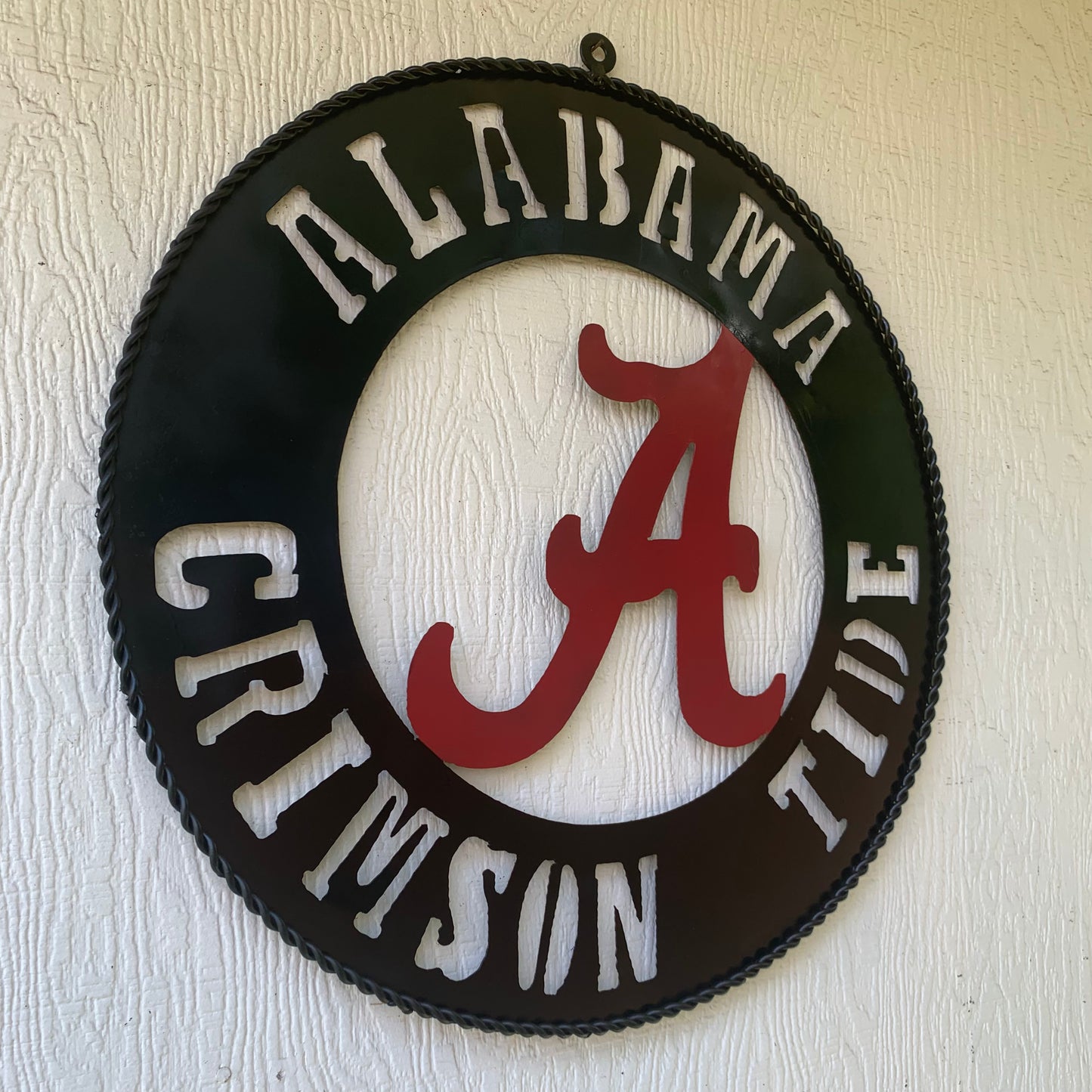 ALABAMA CRIMSON TIDE WIDE BAND RING CUSTOM METAL VINTAGE SIGN TEAM HANDMADE