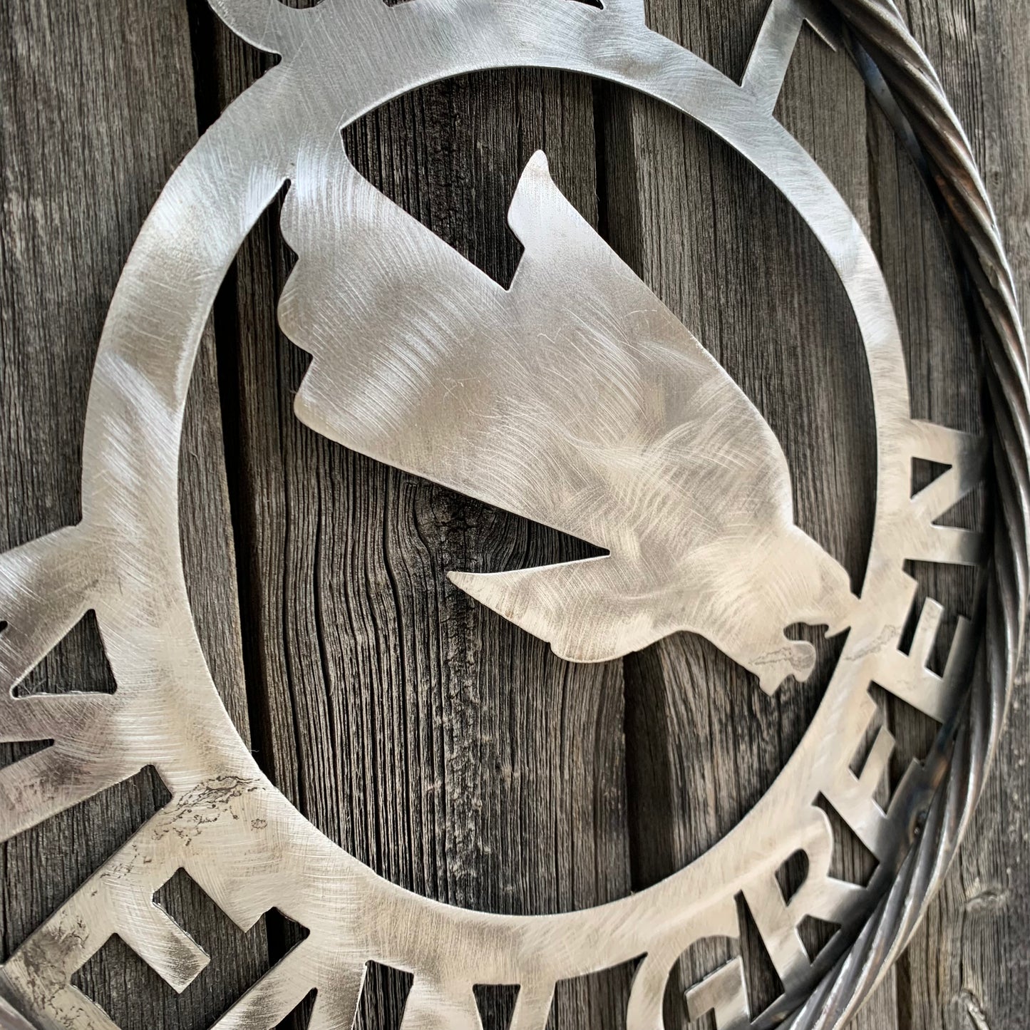 12", 18", 24", 32" UNT MEAN GREEN RAW METAL CUSTOM VINTAGE CRAFT WALL ART TEAM SIGN HANDMADE