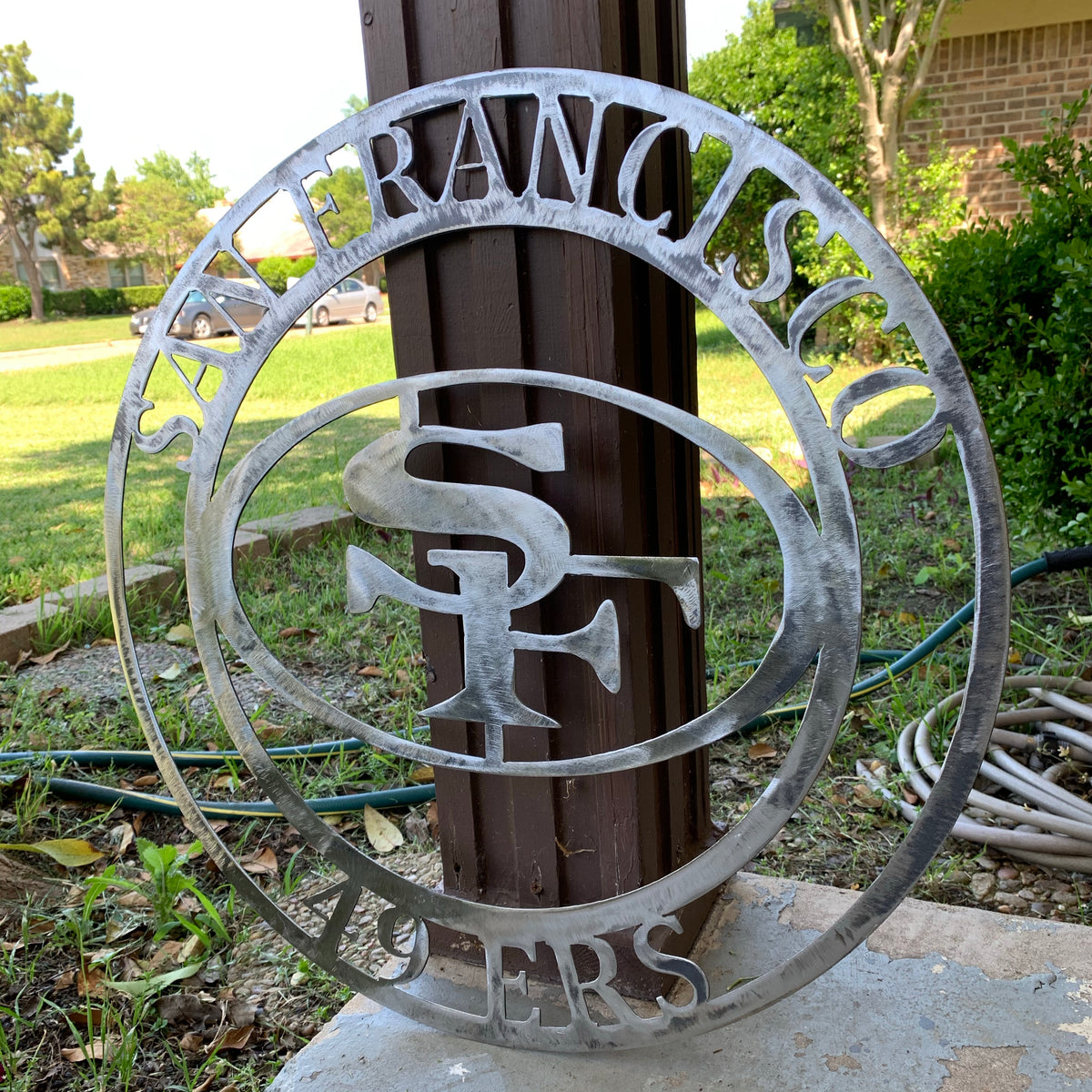 SAN FRANCISCO 49ERS METAL CUSTOM VINTAGE RAW METAL CRAFT TEAM SIGN HANDMADE 12",18",24",32",36",40",50"