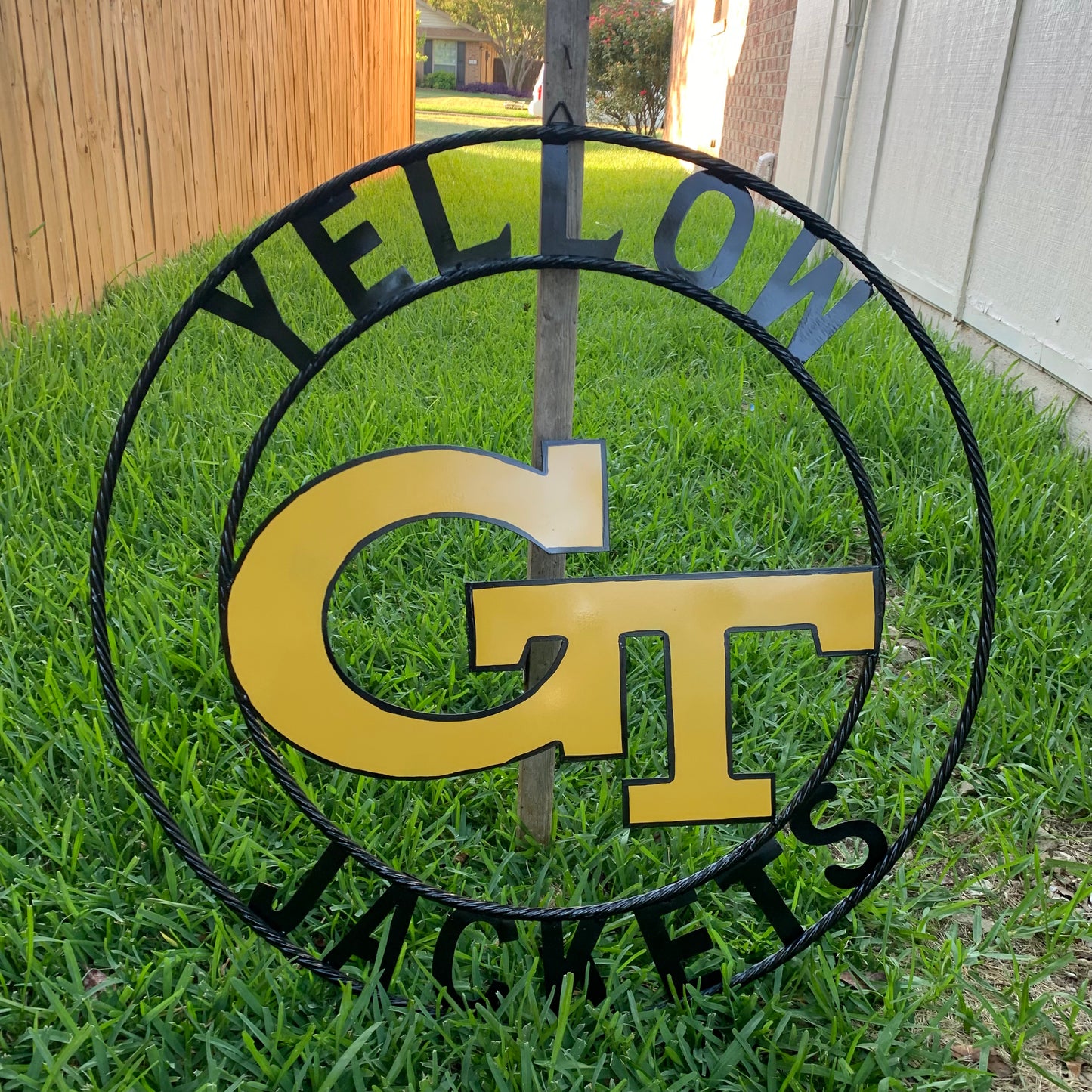 GEORGIA TECH YELLOW JACKETS CUSTOM METAL VINTAGE CRAFT SIGN TEAM WALL ART WESTERN HOME DECOR HANDMADE 12",18",24",32",36"