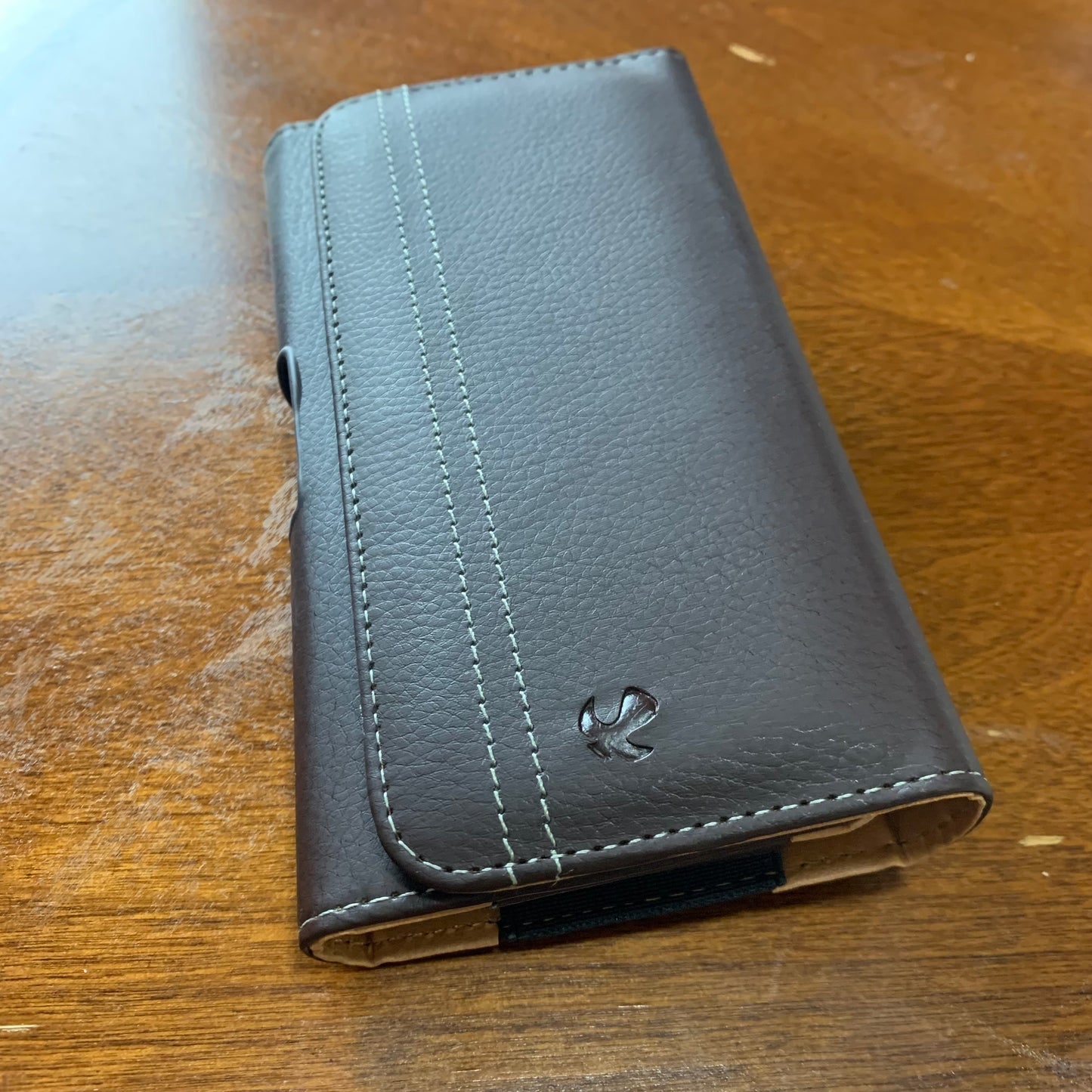 6.6" LUXMO COFFEE BROWN LEATHER EXTRA LARGE POUCH BELT LOOP HOLSTER CELL PHONE CASE UNIVERSAL OVERSIZE #LU20