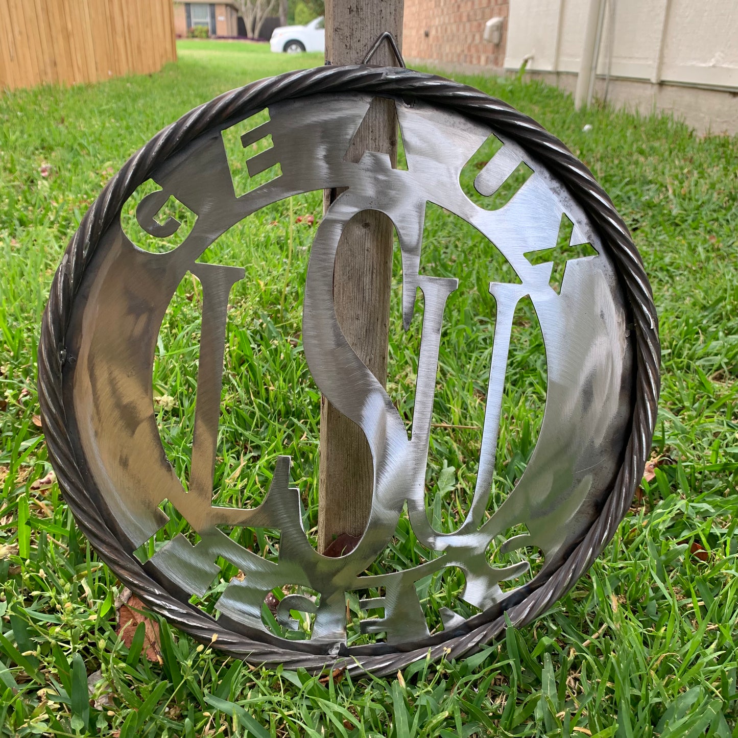 12",18",24",32" LSU GEAUX TIGERS CUSTOM RAW METAL VINTAGE CRAFT TEAM SIGN WESTERN HOME DECOR HANDMADE