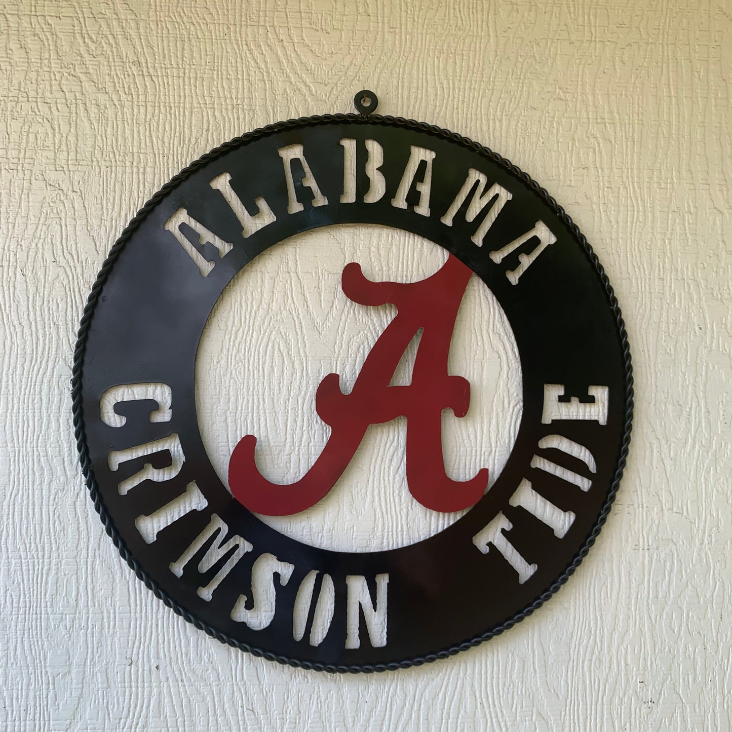 ALABAMA CRIMSON TIDE WIDE BAND RING CUSTOM METAL VINTAGE SIGN TEAM HANDMADE