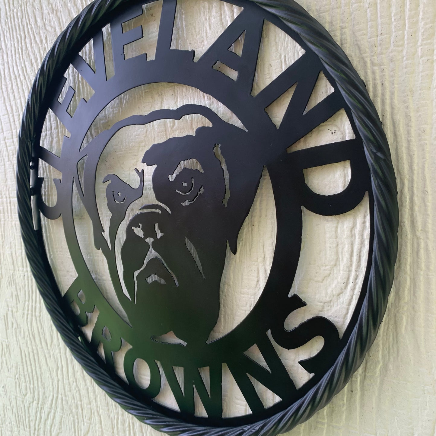 CLEVELAND BROWNS METAL CUSTOM VINTAGE CRAFT ART HANDMADE RUSTIC BLACK
