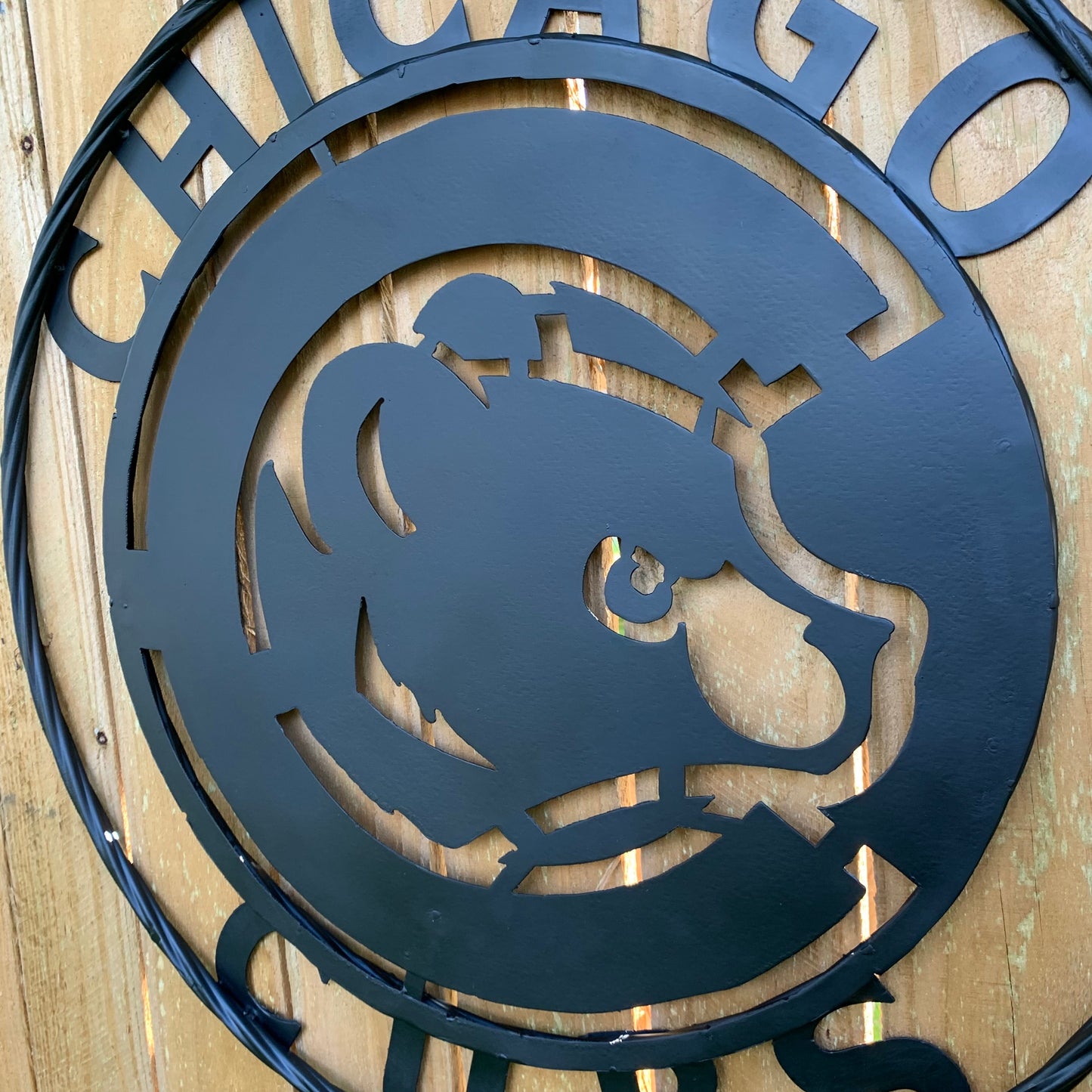 12", 18", 24", 32" CHICAGO CUBS CUSTOM BLACK & RAW METAL VINTAGE CRAFT TEAM SPORTS SIGN HANDMADE