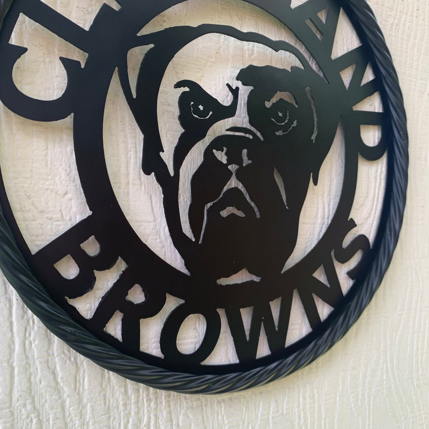 CLEVELAND BROWNS METAL CUSTOM VINTAGE CRAFT ART HANDMADE RUSTIC BLACK