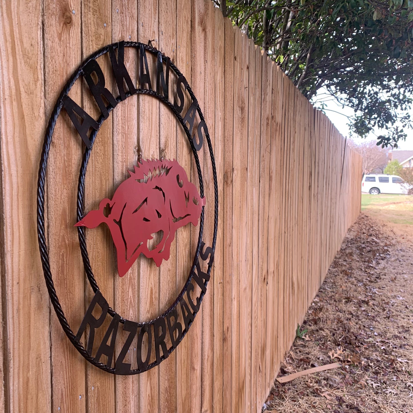 ARKANSAS RAZORBACKS CUSTOM METAL VINTAGE CRAFT SIGN TEAM WALL ART WESTERN HOME DECOR HANDAMADE