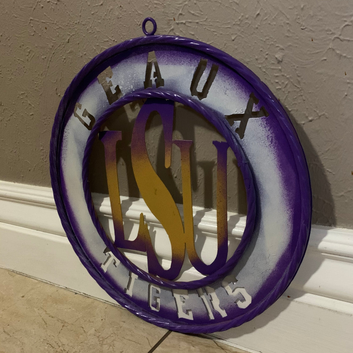 12",18",24",32" LSU GEAUX TIGERS CUSTOM METAL VINTAGE CRAFT SIGN TEAM WALL ART WESTERN HOME DECOR