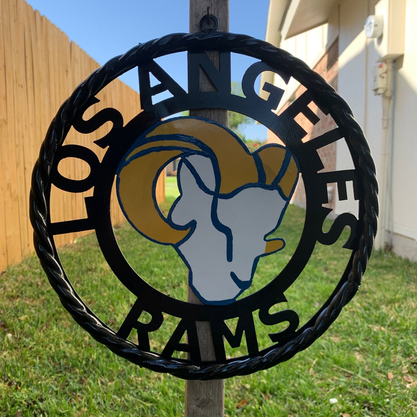 12", 18", 24", 32" LOS ANGES RAMS METAL CUSTOM VINTAGE CRAFT WALL ART TEAM SIGN HANDMADE