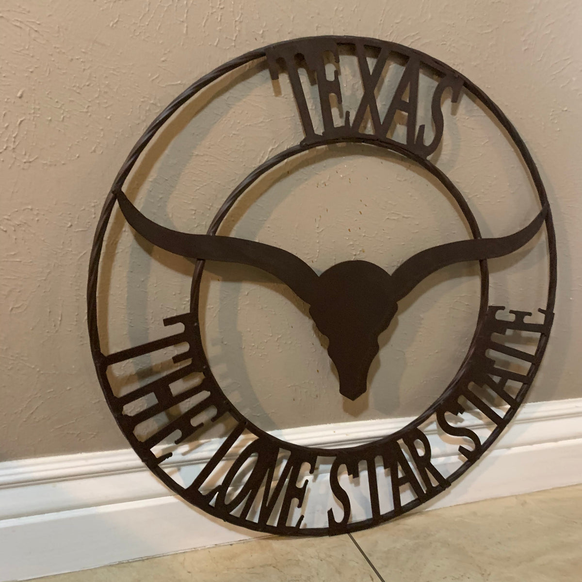 #DE22373 TEXAS THE LONE STAR STATE 24" LONGHORNS METAL WALL ART WESTERN HOME DECOR BRAND NEW