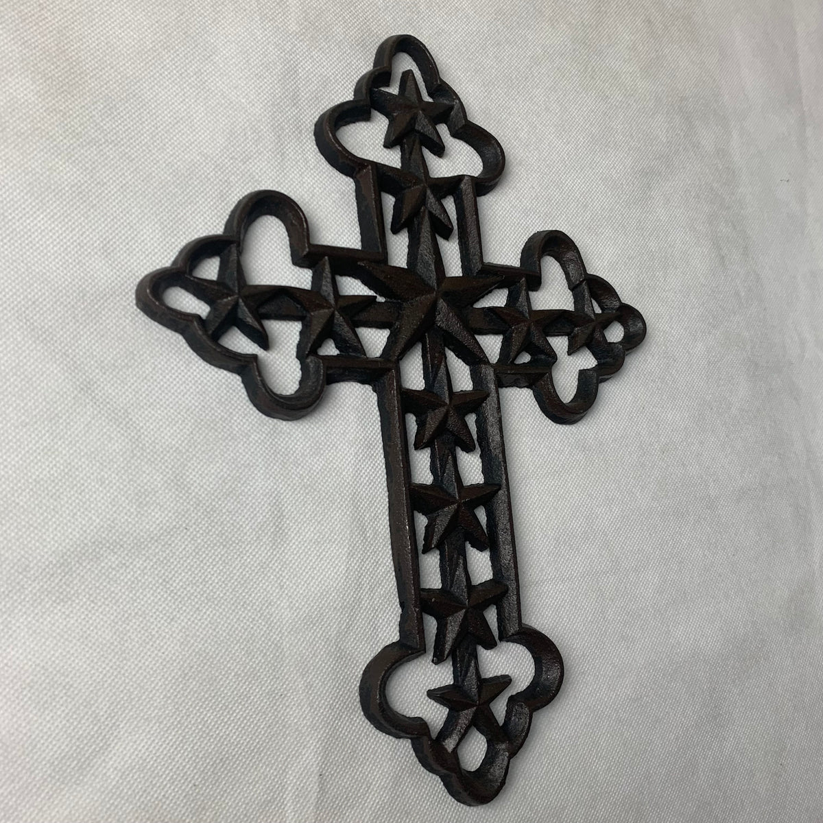 #SI56353 LONE STAR WESTERN CROSS METAL CAST IRON WESTERN HOME DECOR NEW HANDMADE ART
