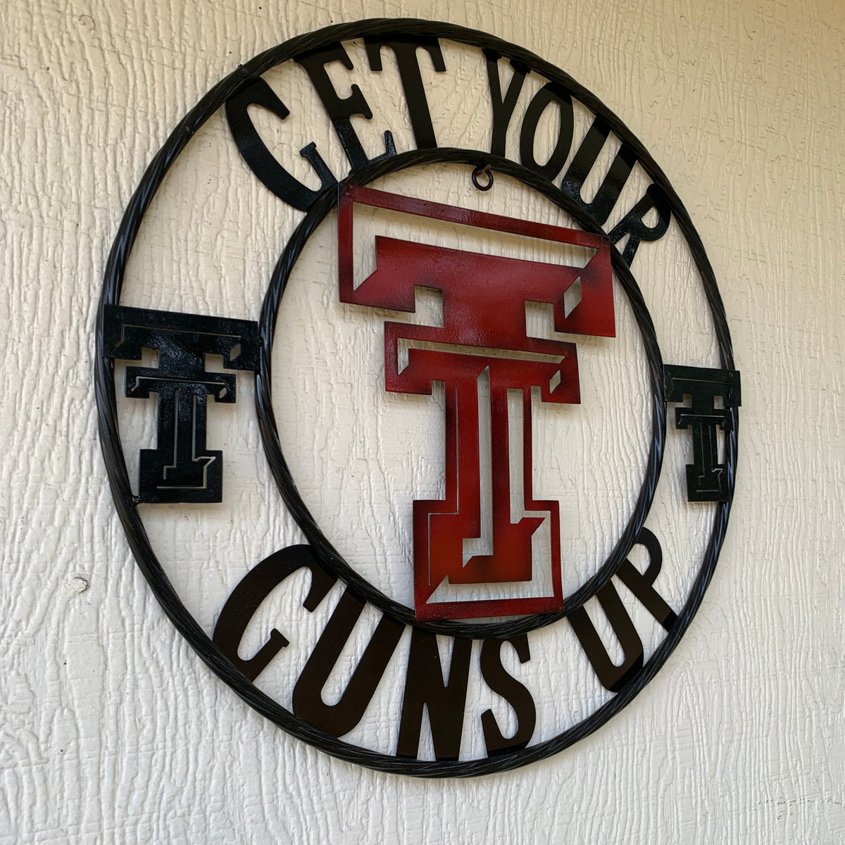 12", 18", 24", 32" GET YOUR GUNS UP TEXAS TECH CUSTOM METAL VINTAGE CRAFT TEAM SIGN