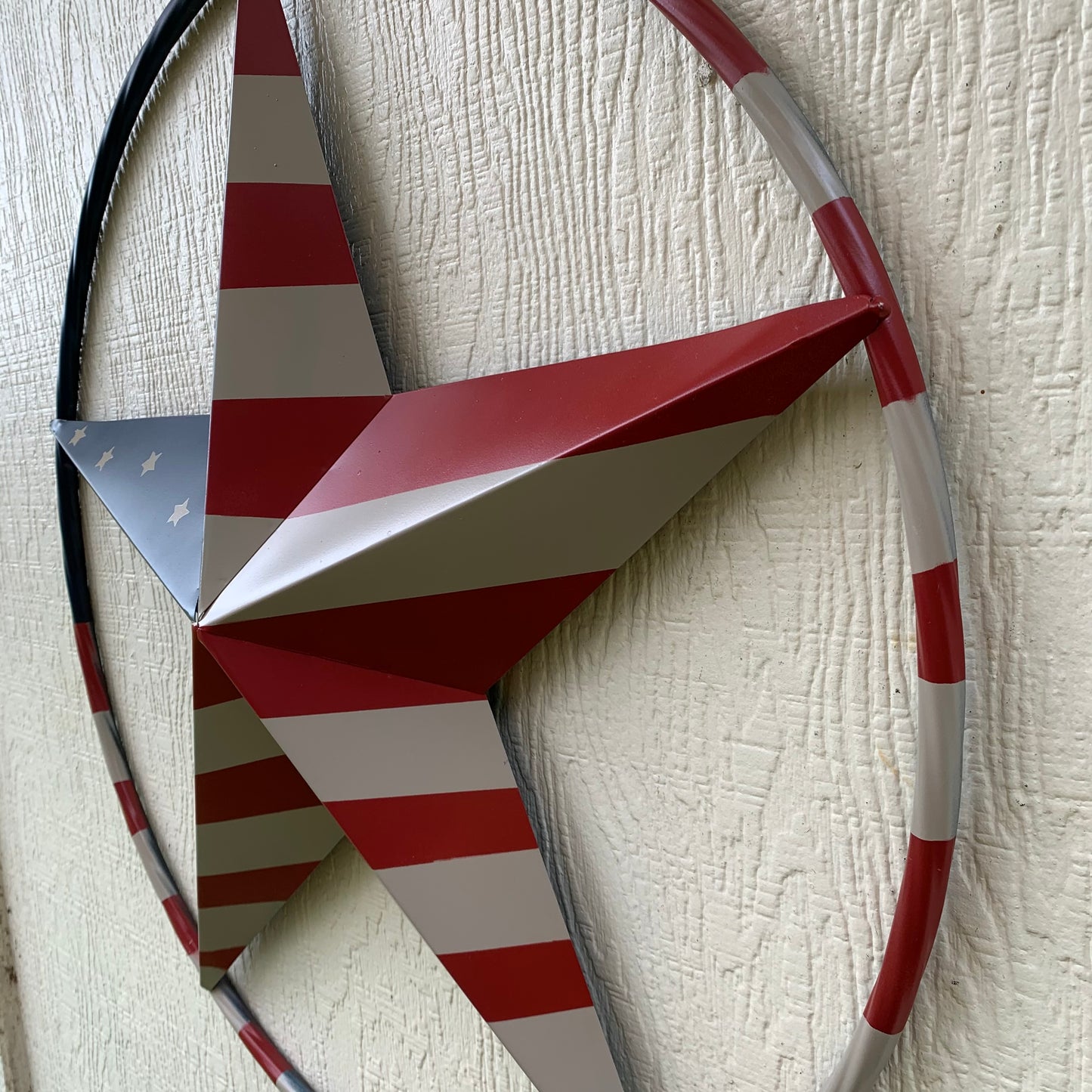 AMERICAN USA FLAG BARN STAR METAL RED BEIGE BLUE STAR 12",16",24",32"36",38",40",48