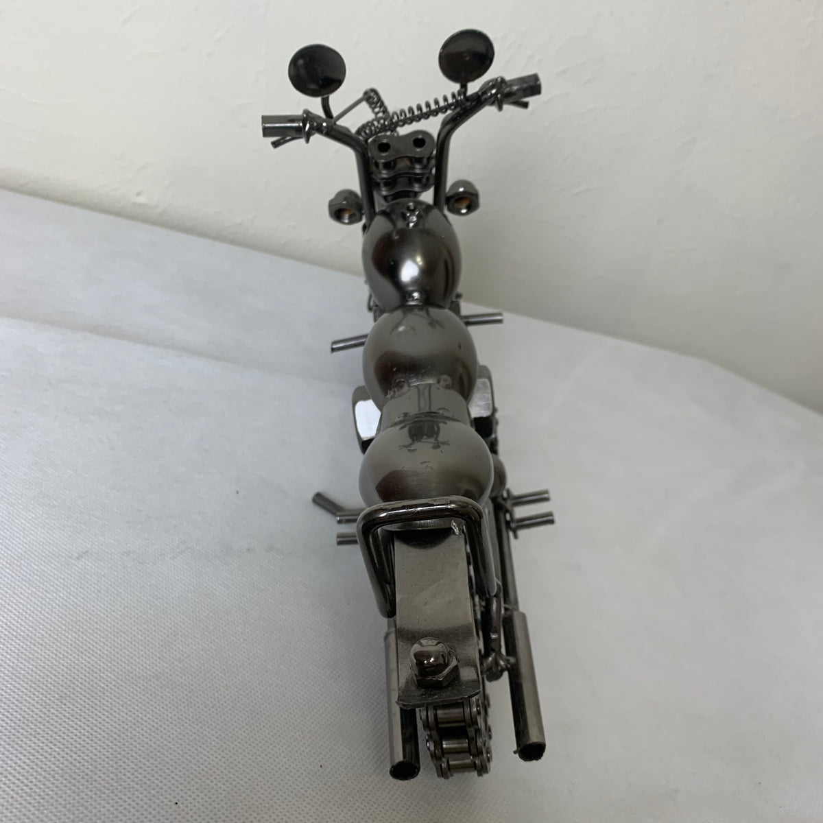 12" HARLEY STYLE MOTORCYCLE GUN METAL WESTERN HOME BAR DECOR NEW