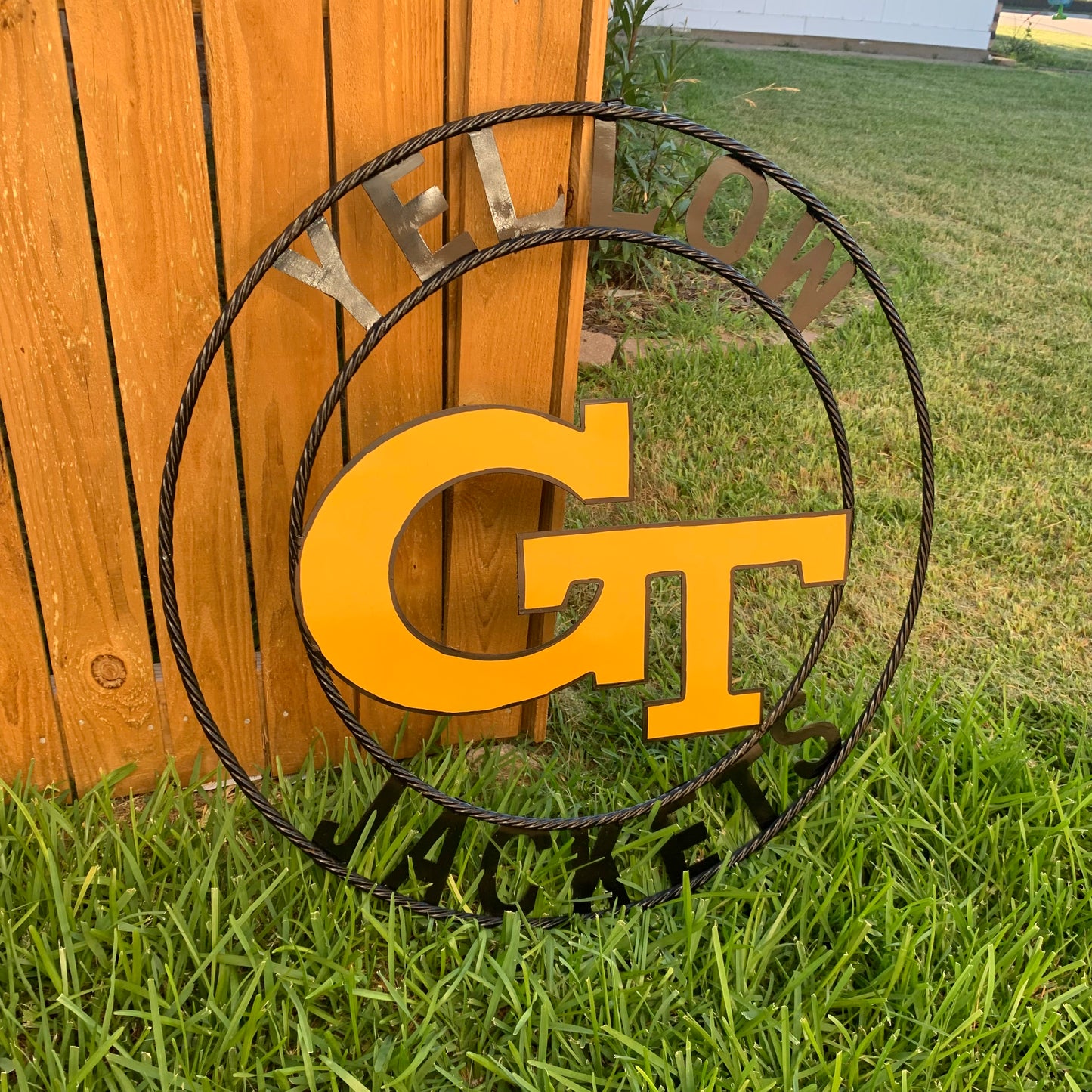 GEORGIA TECH YELLOW JACKETS CUSTOM METAL VINTAGE CRAFT SIGN TEAM WALL ART WESTERN HOME DECOR HANDMADE 12",18",24",32",36"