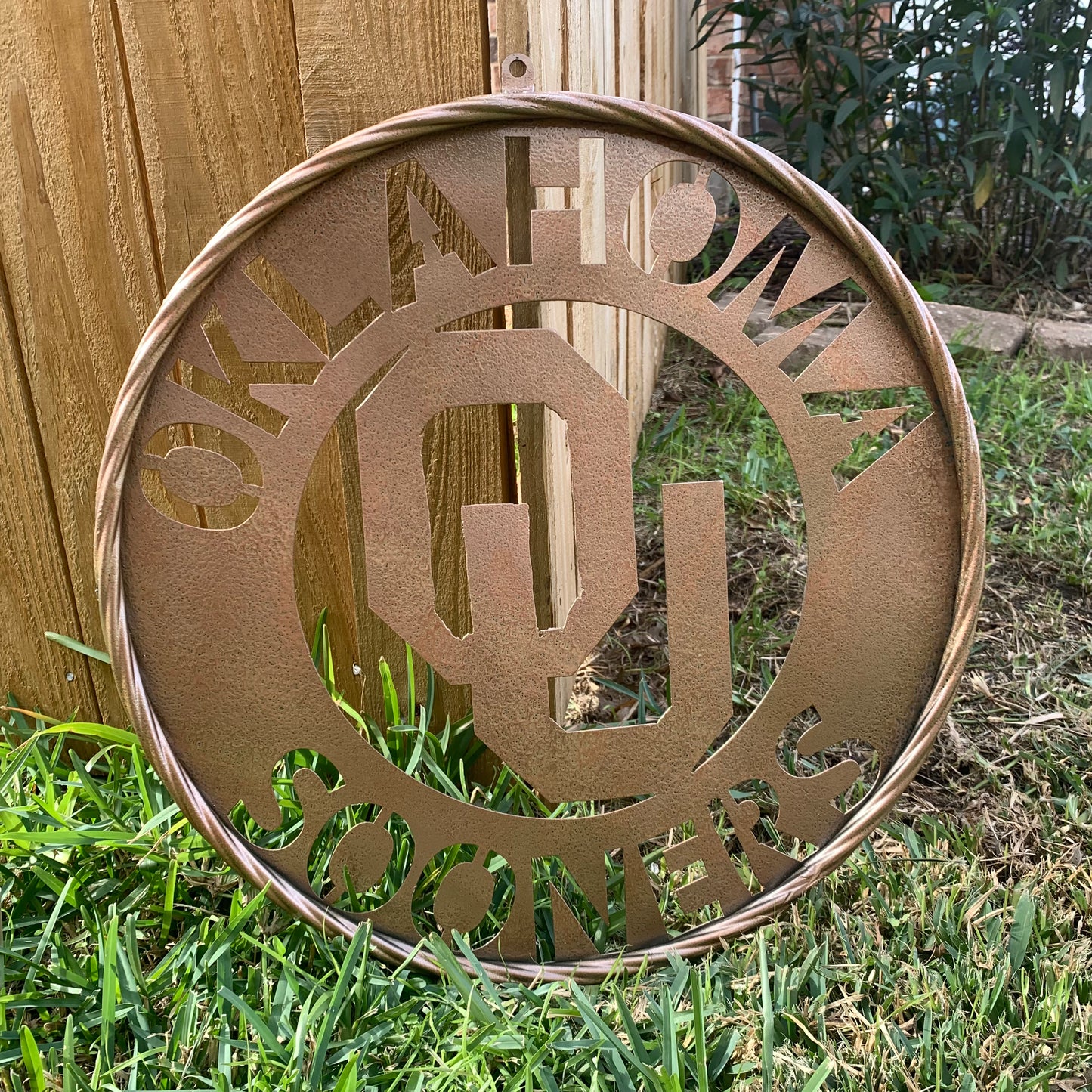 12",18",24",32" OU SOONERS HAMMERED COPPER CUSTOM METAL VINTAGE CRAFT TEAM SIGN HANDMADE CRAFT